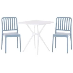 Beliani-SERSALE-Bistroset Voor 2-Blauw|Wit-Synthetisch Materiaal