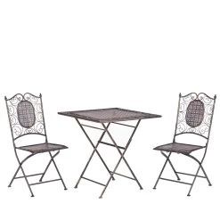 Beliani - BORMIO - Bistroset Voor 2 - Zwart - IJzer