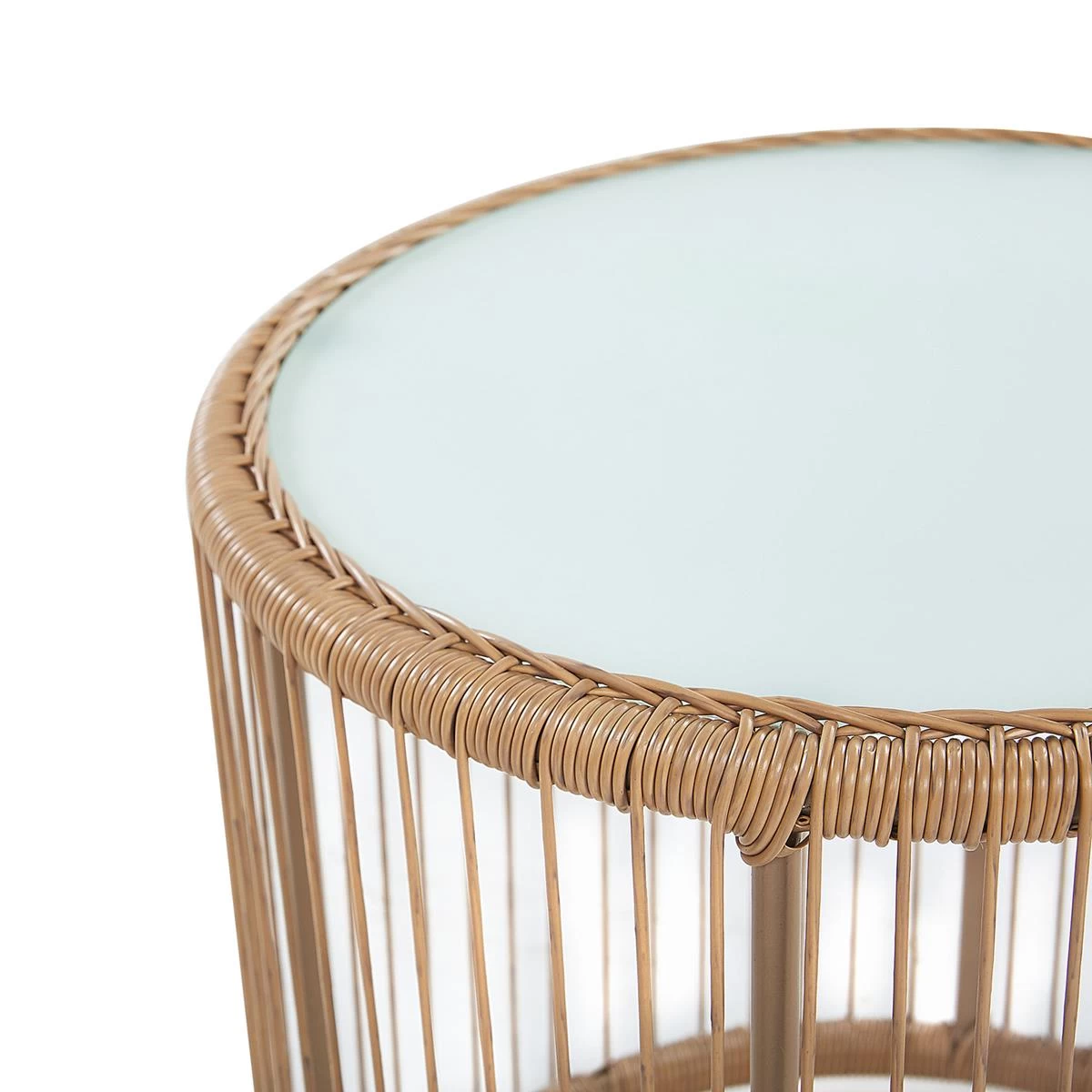 Beliani - LABICO - Bistroset Voor 2 - Natuurlijk - PE Rotan - Afbeelding 10