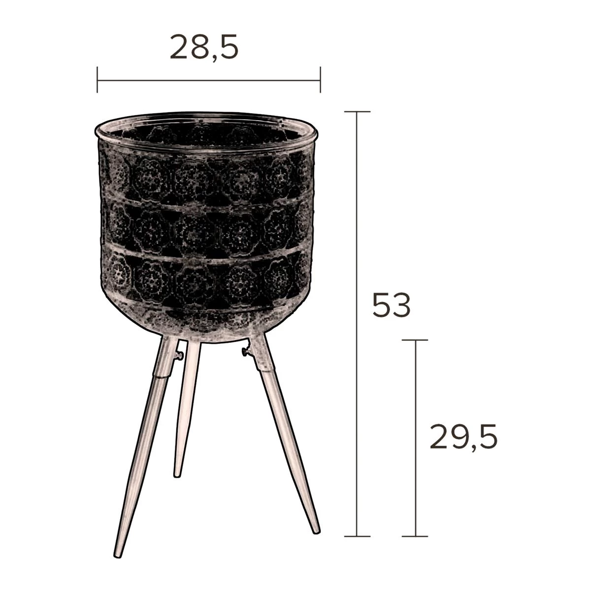 Dutchbone Botanique Bloempot Met Standaard - Afbeelding 9