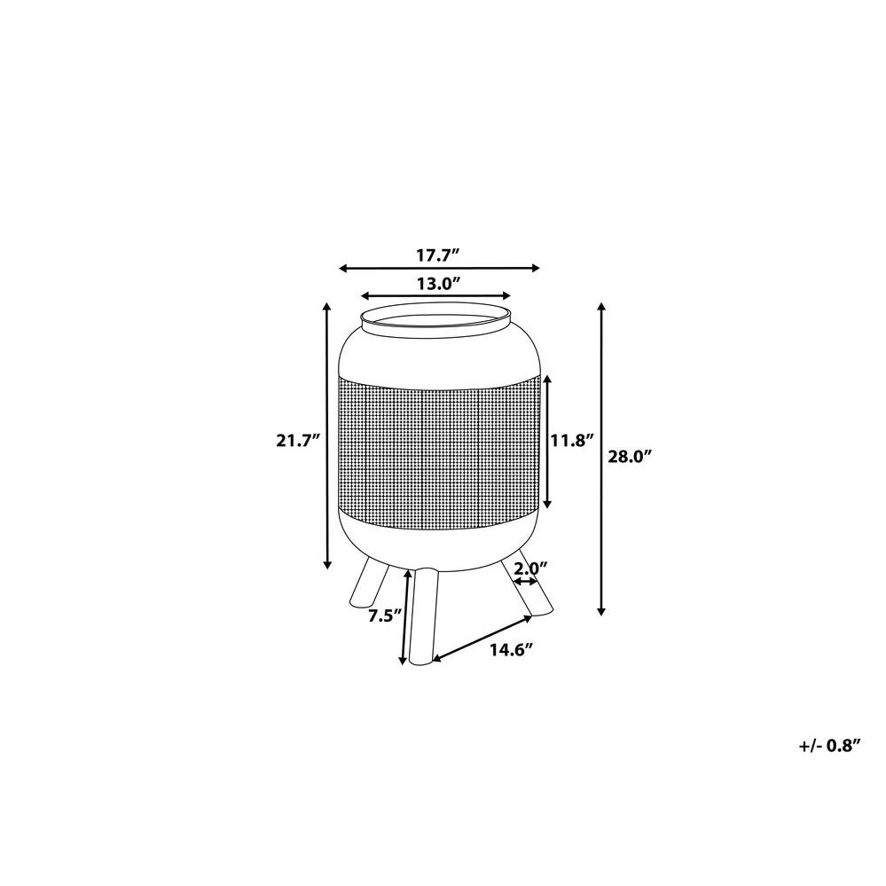 Beliani - VEER - Vuurkorf - Zwart - Staal - Afbeelding 9