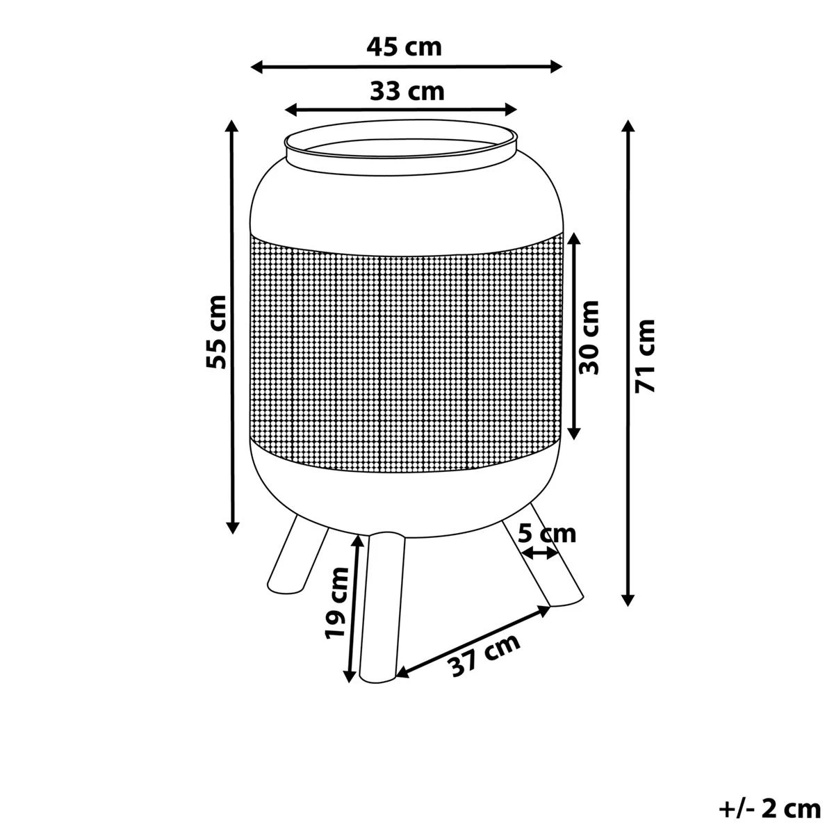 Beliani - VEER - Vuurkorf - Zwart - Staal - Afbeelding 12