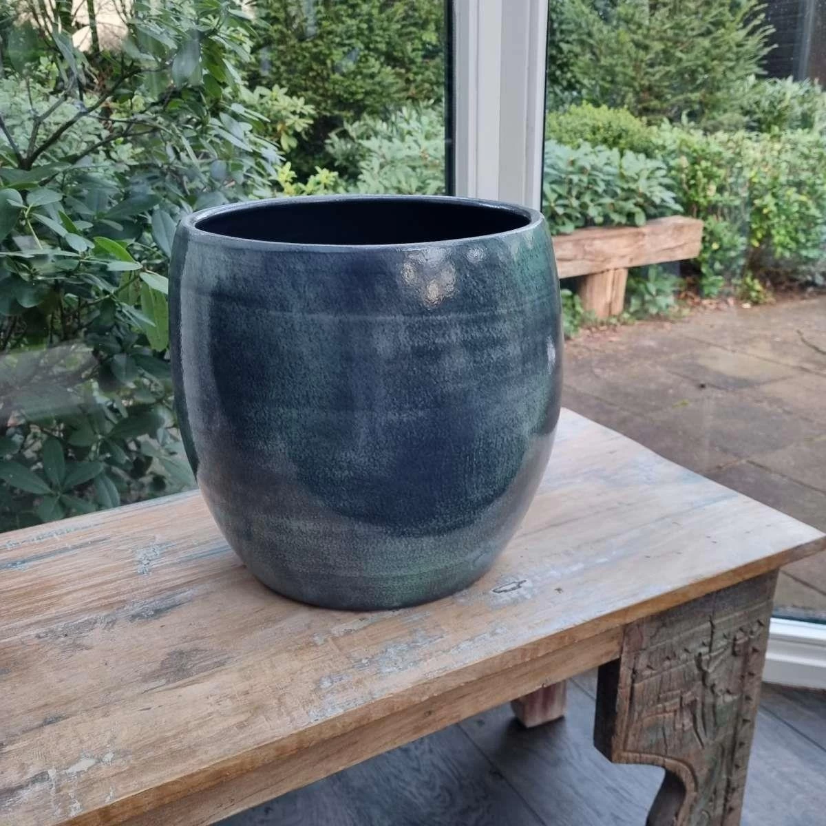 Mica Decorations Lester Bloempot Ø33 Cm Donkerblauw - Afbeelding 6