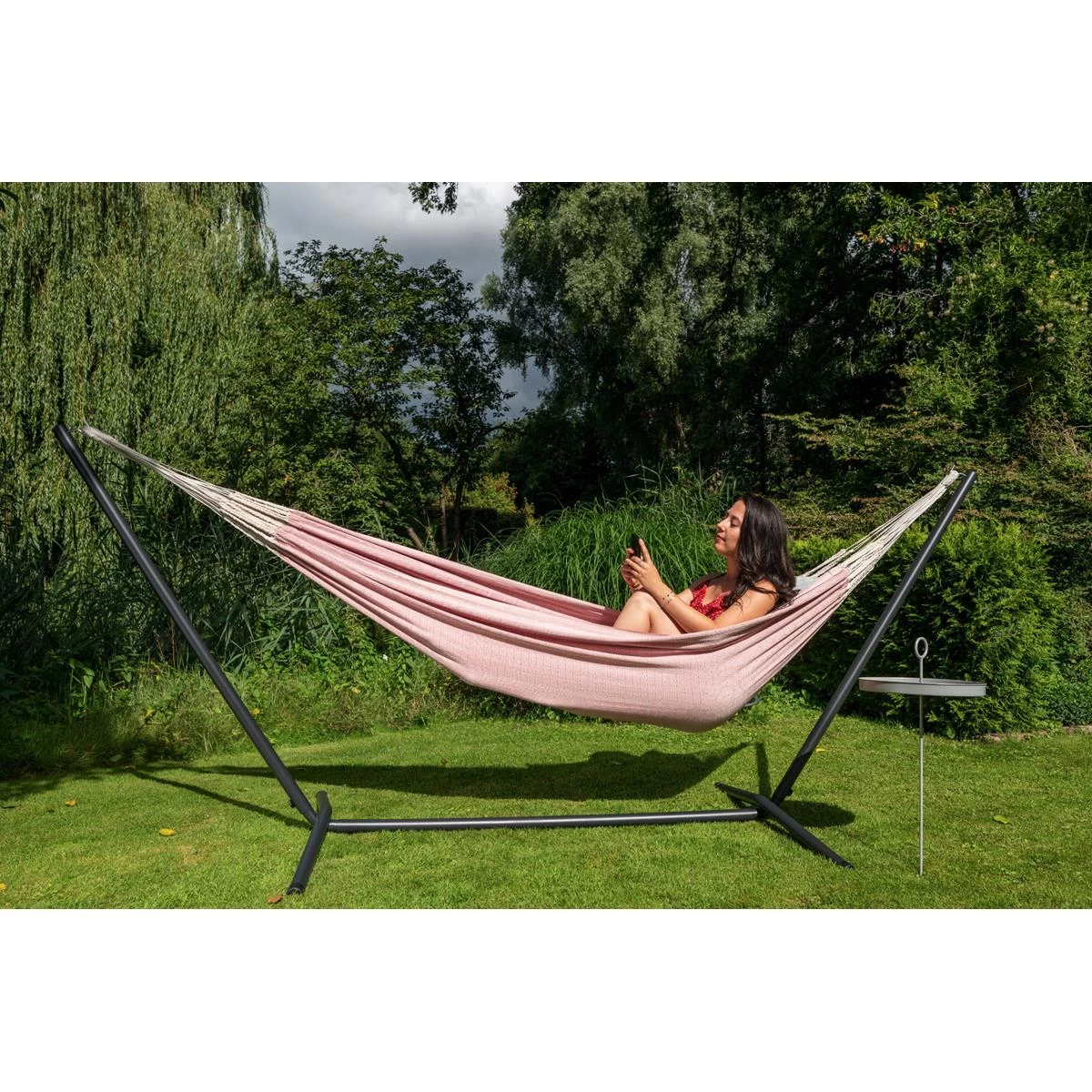 Tropilex® Hangmat Met Standaard Eénpersoons Easy & Natural Pink Roze - Afbeelding 2