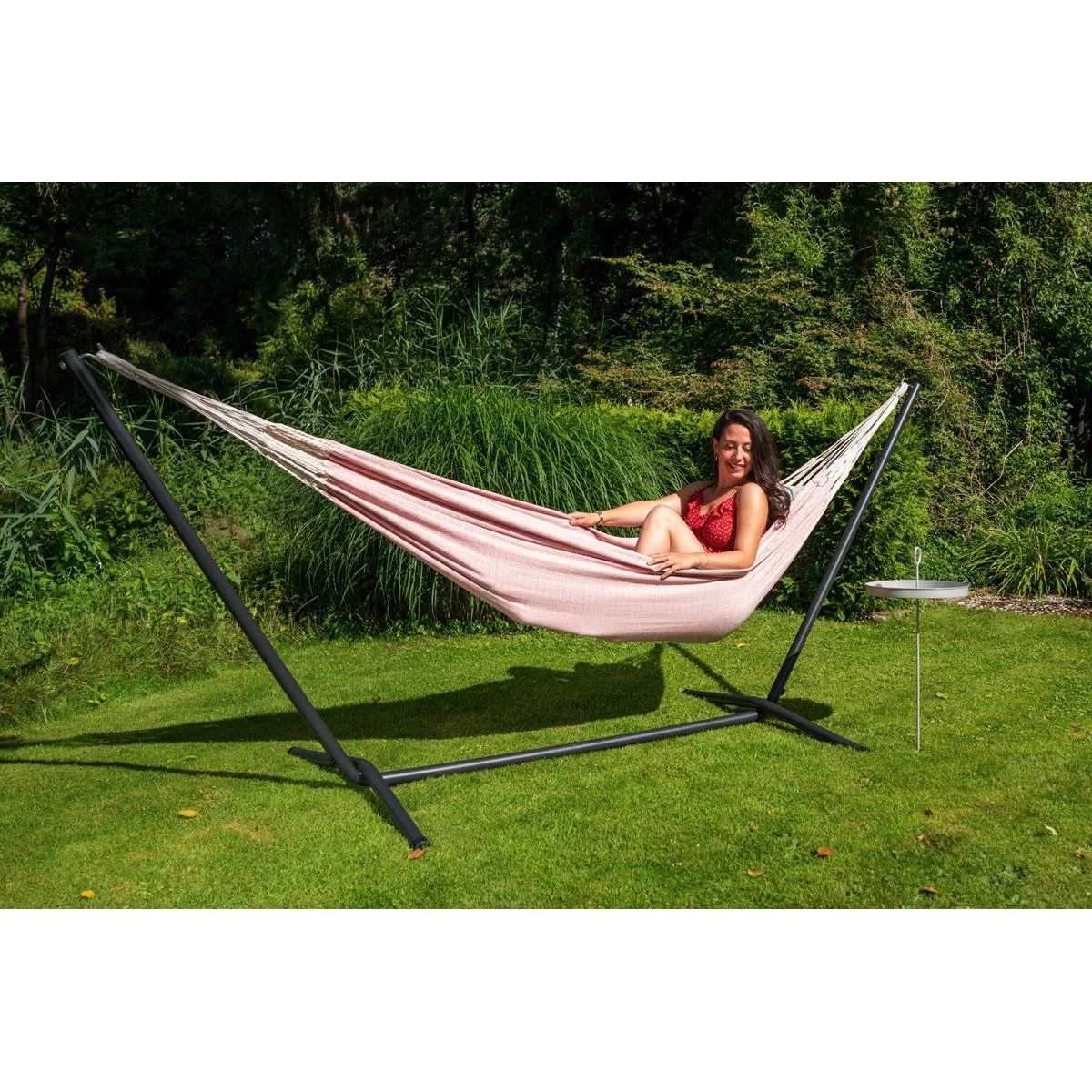 Tropilex® Hangmat Met Standaard Eénpersoons Easy & Natural Pink Roze - Afbeelding 4