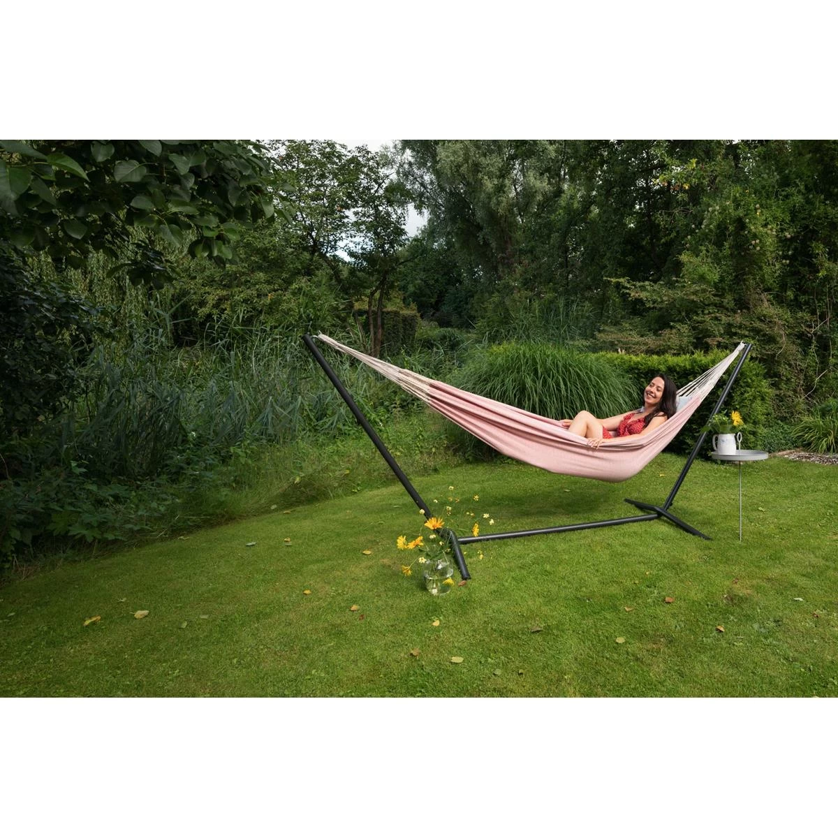 Tropilex® Hangmat Met Standaard Eénpersoons Easy & Natural Pink Roze - Afbeelding 6