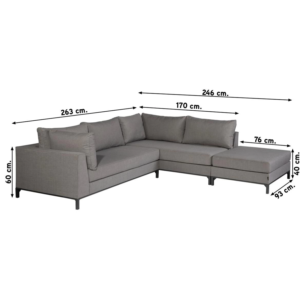 Exotan Sicilië Loungeset Rechts - Taupe - Afbeelding 3