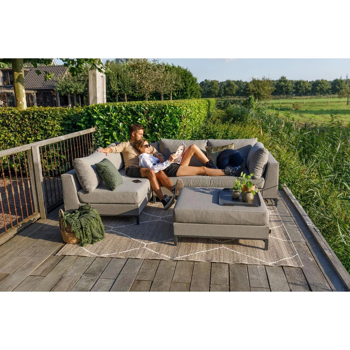 Exotan Sicilië Loungeset Rechts - Taupe - Afbeelding 6