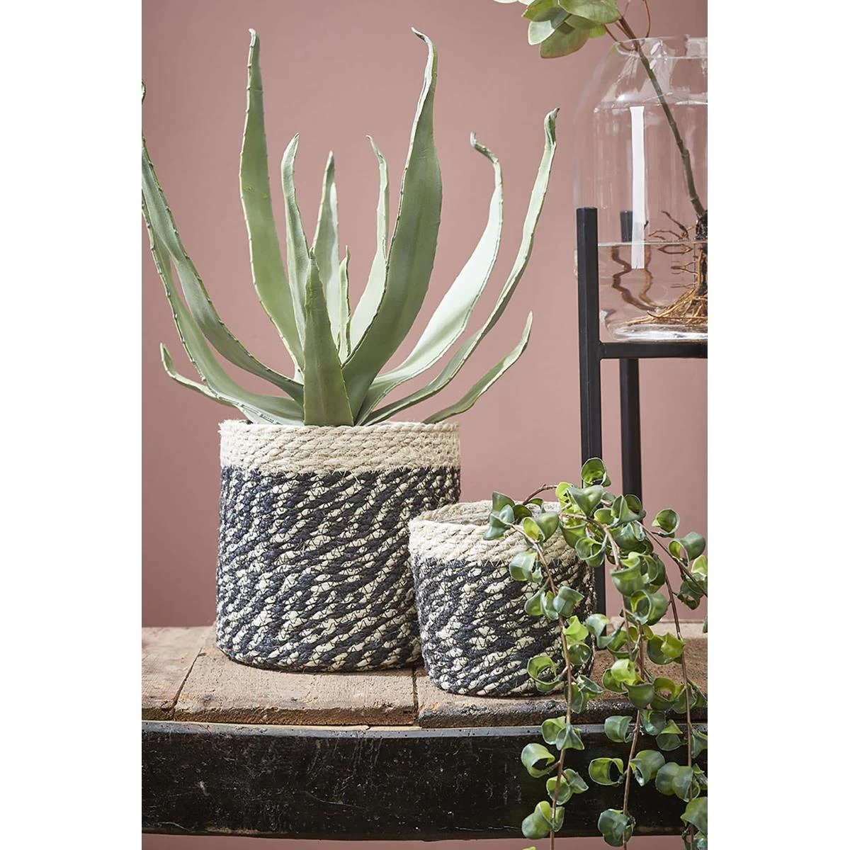 Mica Decorations Bonaparte Mand Voor Planten - Set Van 3 - Zwart - Afbeelding 4