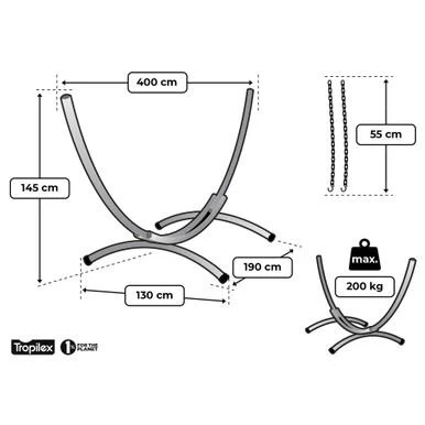 Tropilex® Hangmatstandaard Familie Arc Zwart - Afbeelding 2