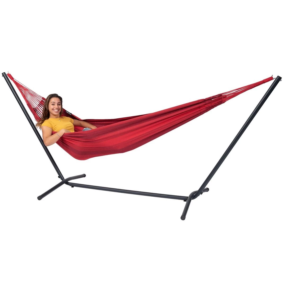 Tropilex® Hangmat Met Standaard Eénpersoons Easy & Dream Red Rood - Afbeelding 3