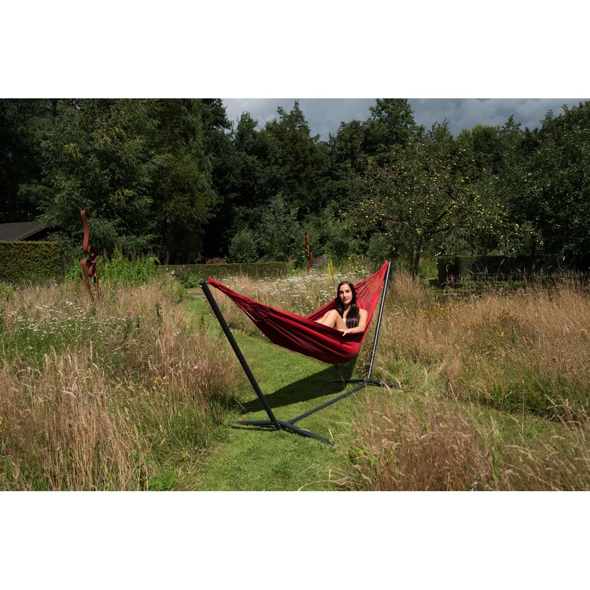 Tropilex® Hangmat Met Standaard Eénpersoons Easy & Dream Red Rood - Afbeelding 6