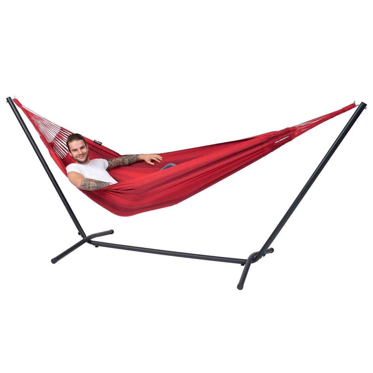 Tropilex® Hangmat Met Standaard Eénpersoons Easy & Dream Red Rood - Afbeelding 7