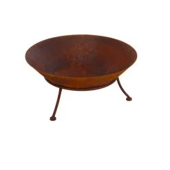 Koopman Cortenstaal Vuurschaal Met Driepoot Standaard 47cm Bruin