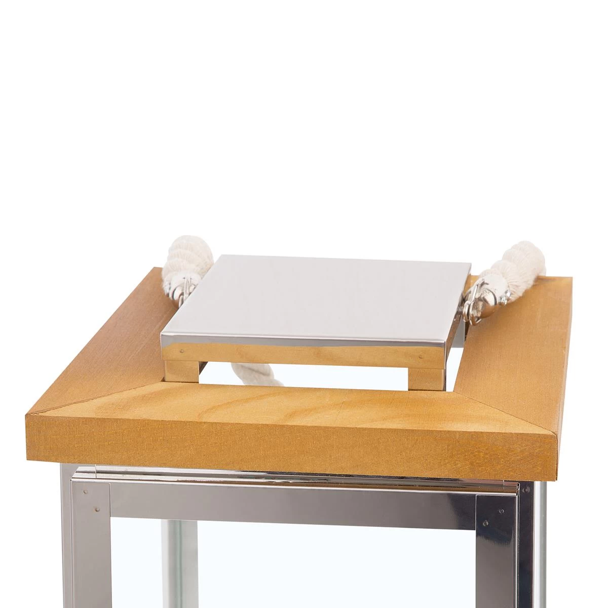 Beliani - BORNEO - Lantaarn - Zilver - Dennenhout - Afbeelding 7