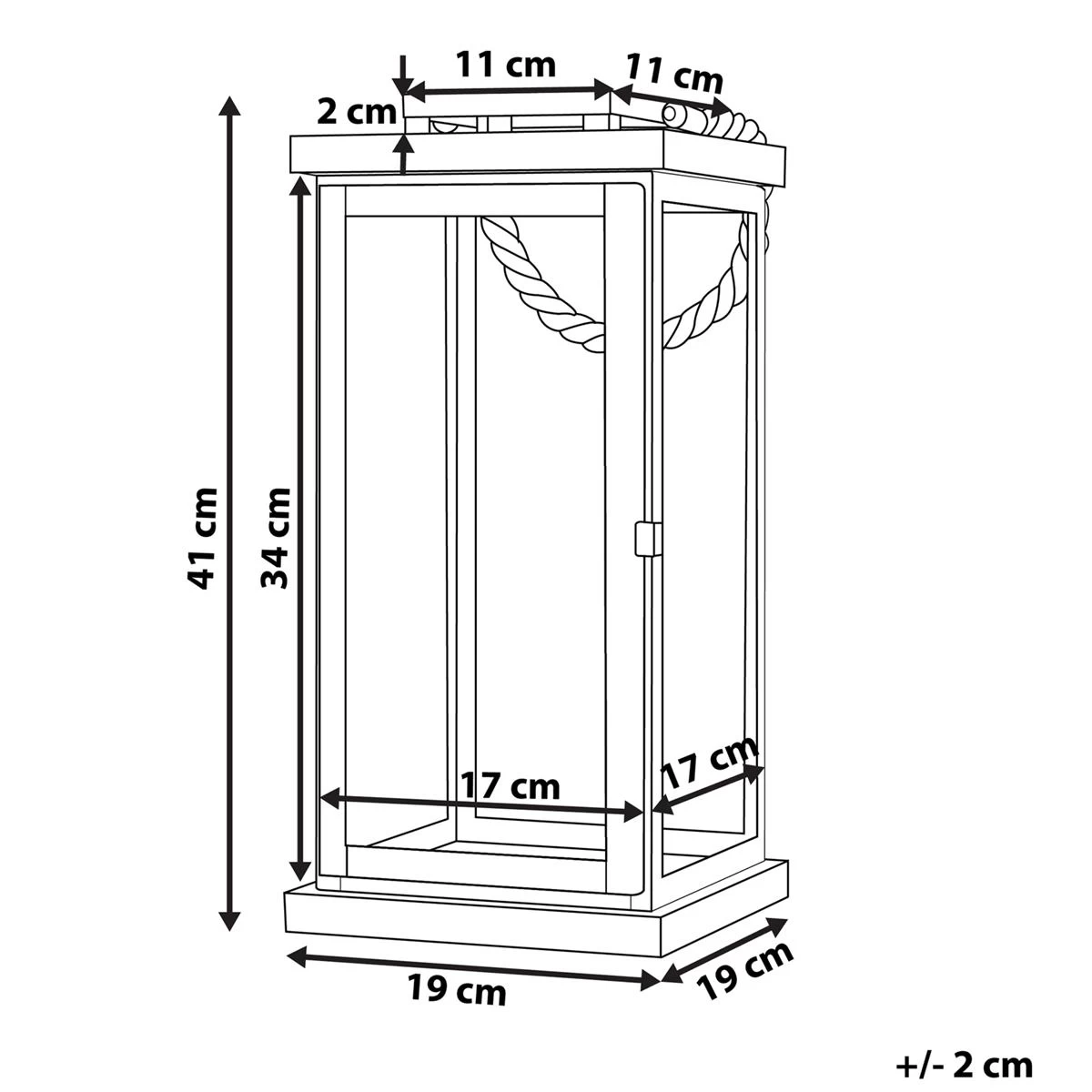 Beliani - BORNEO - Lantaarn - Zilver - Dennenhout - Afbeelding 10