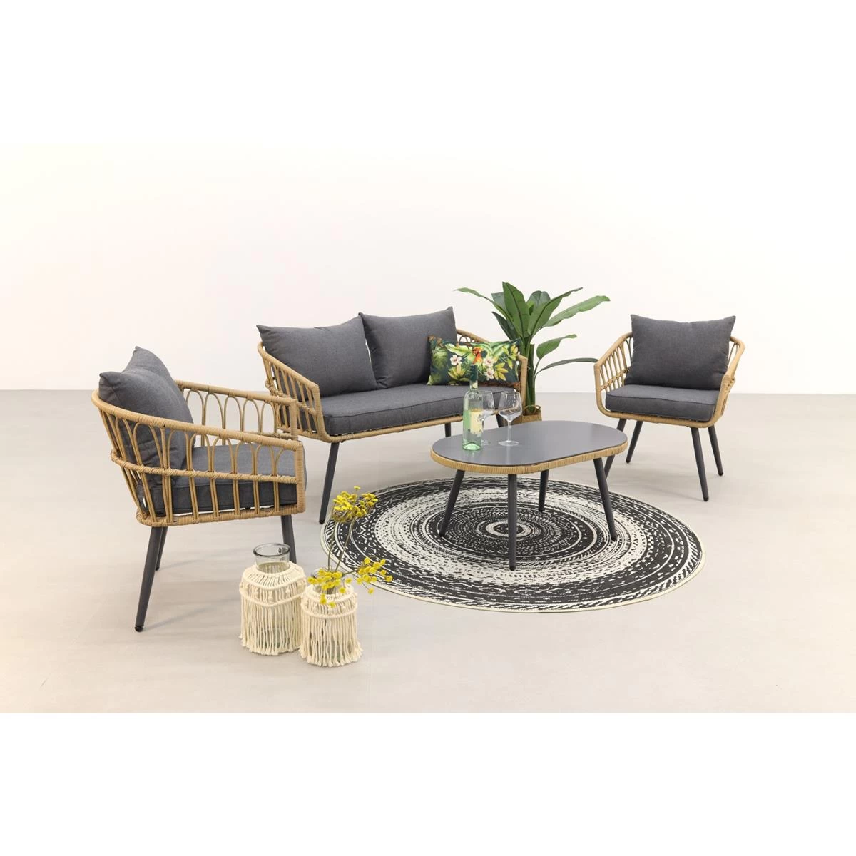 Garden Impressions Tarulo Loungeset 4-delig - Donker Grijs - Afbeelding 2