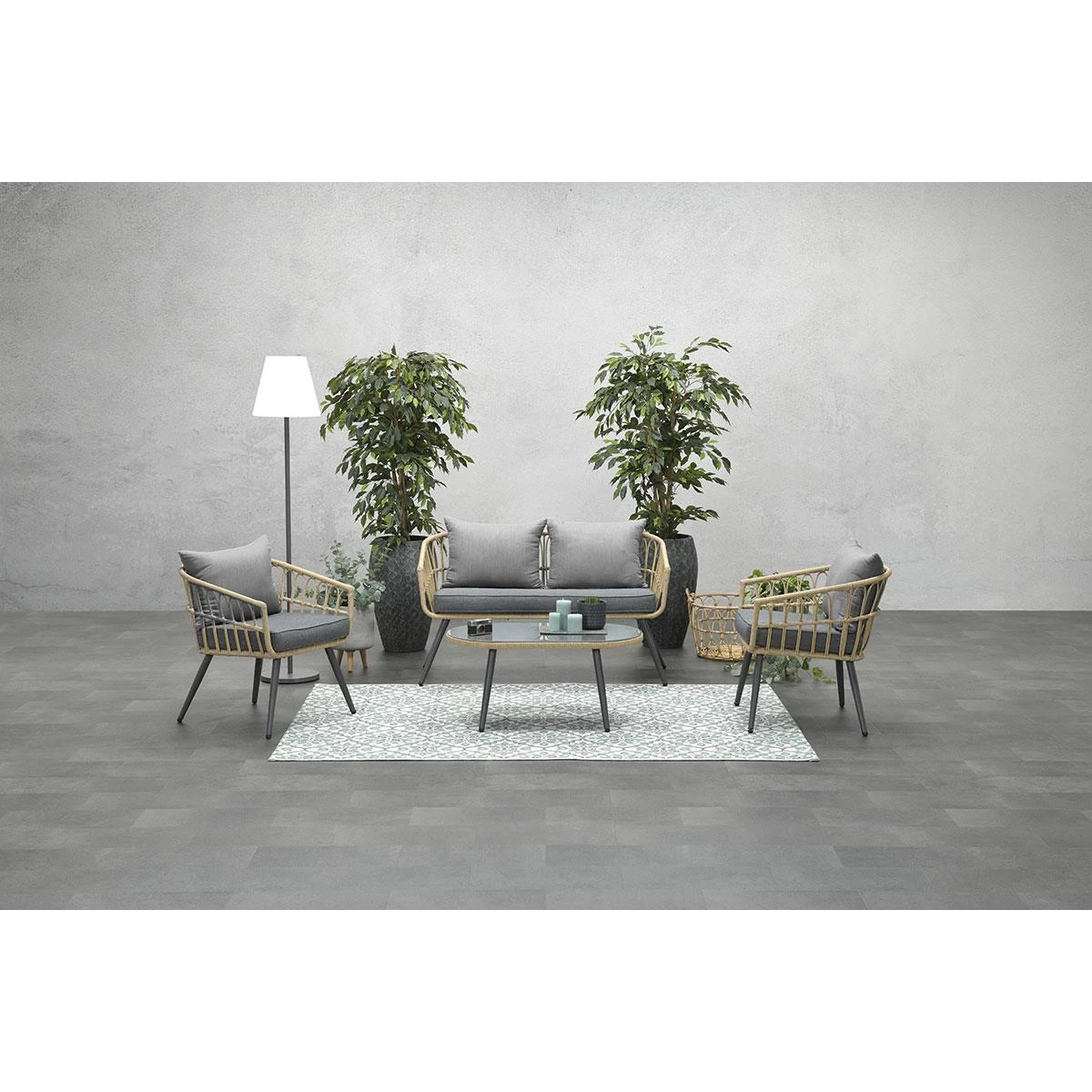 Garden Impressions Tarulo Loungeset 4-delig - Donker Grijs - Afbeelding 3