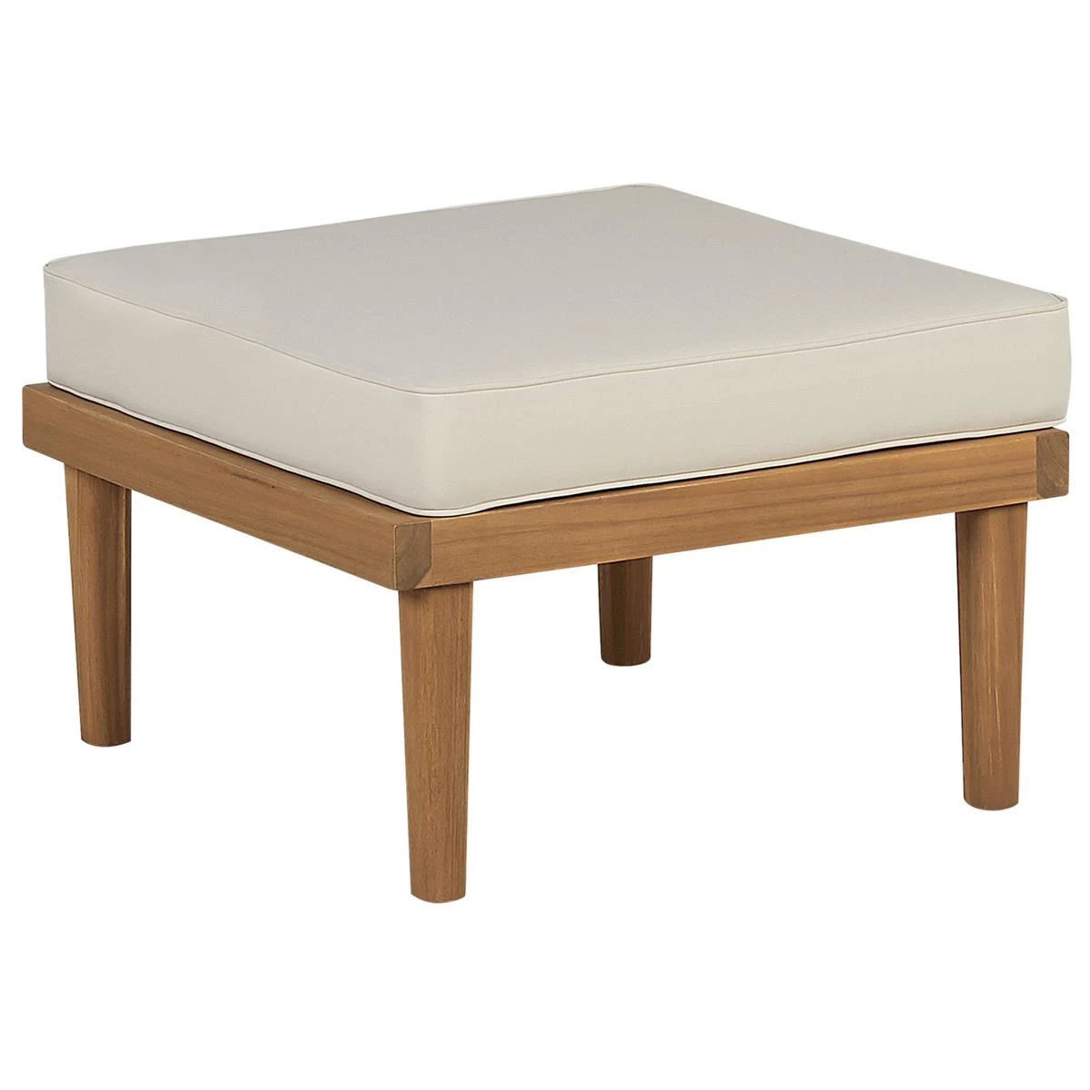 Beliani - BARATTI - Tuinstoel Met Ottomaan - Lichte Houtkleur|Wit - Afbeelding 7