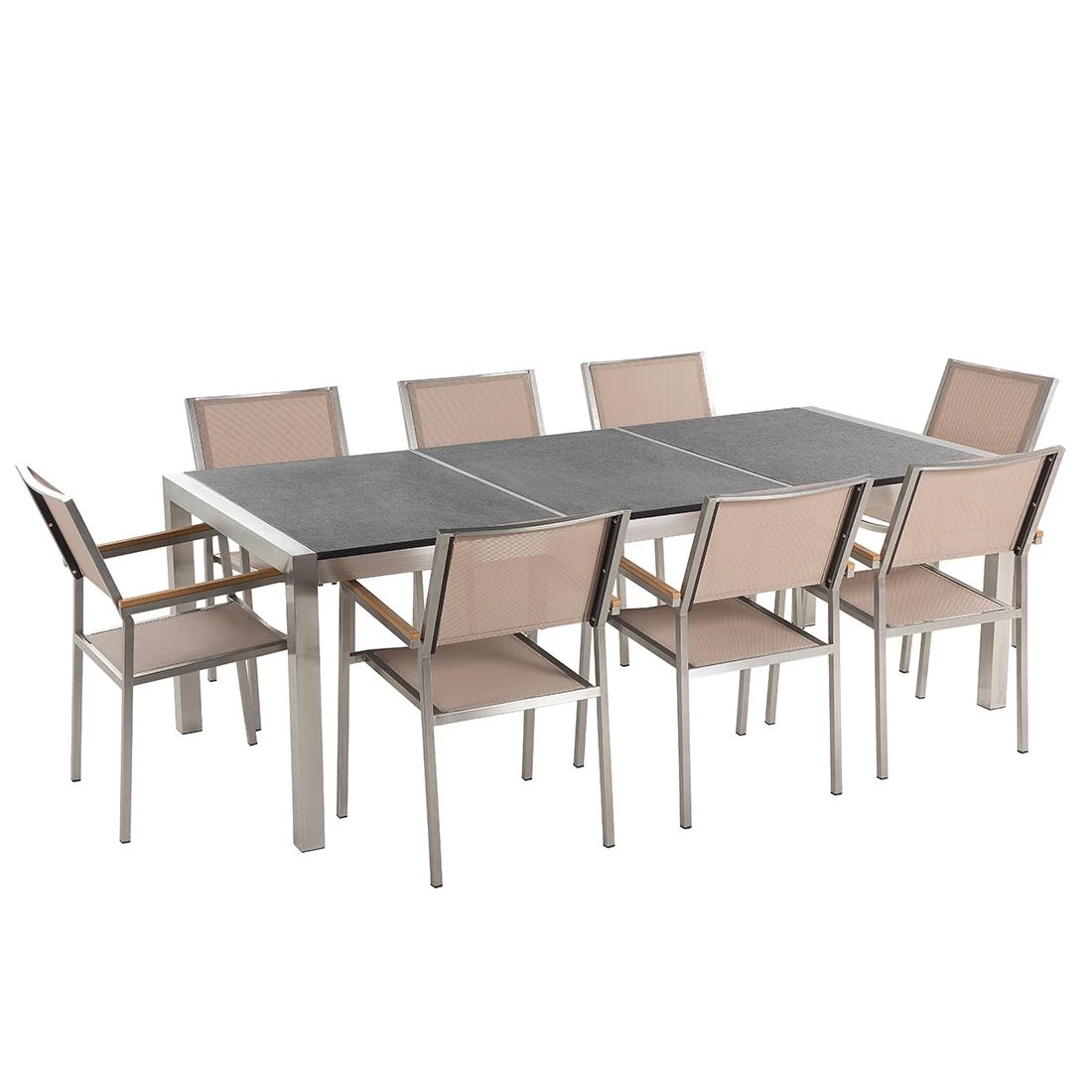 Beliani - GROSSETO - Tuinset Voor 8 - Lichtgrijs - Graniet - Afbeelding 3