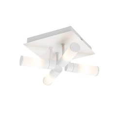 QAZQA Moderne Badkamer Plafondlamp Wit 4-lichts IP44 - Bath