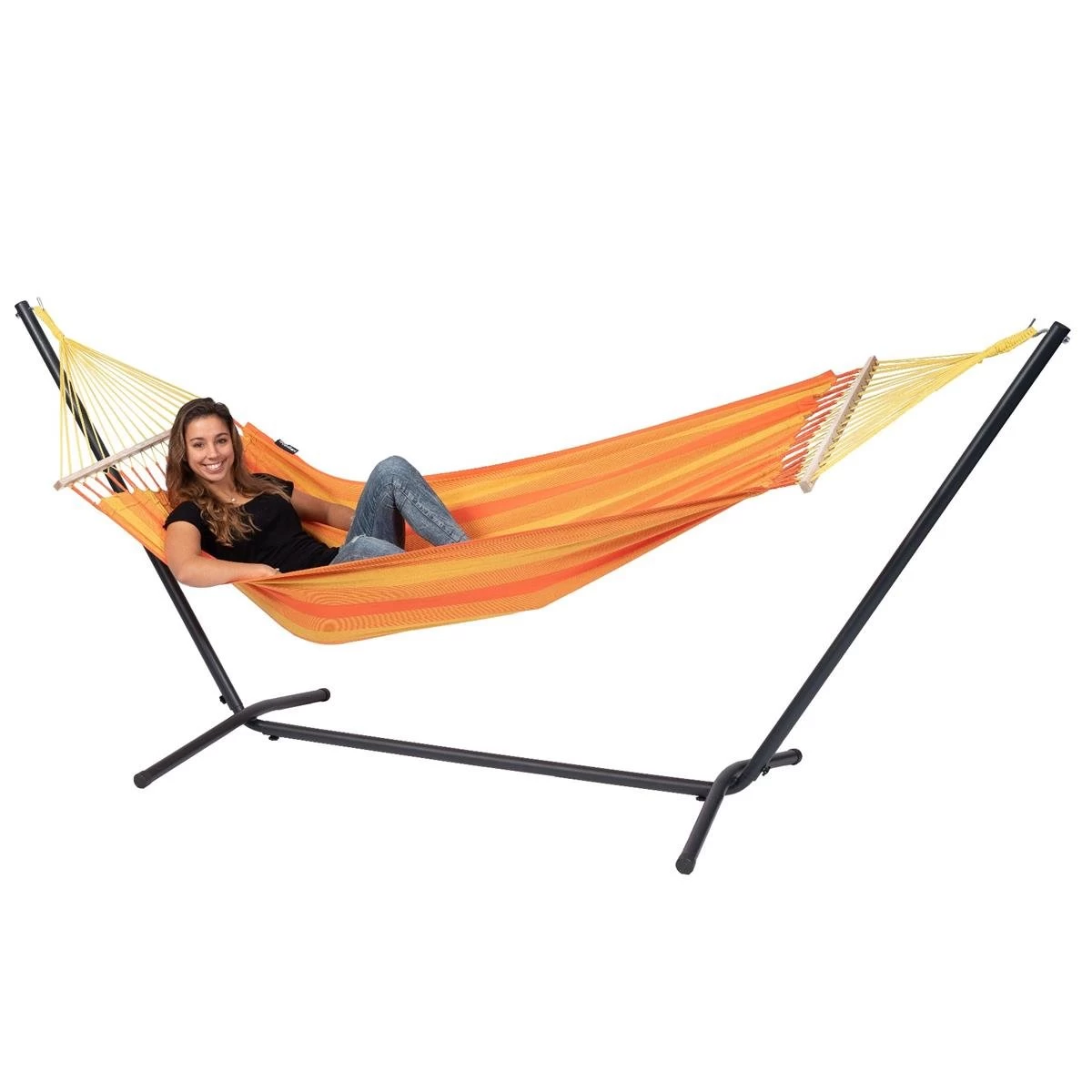 Tropilex® Hangmat Met Standaard Eénpersoons Easy & Relax Orange Oranje - Afbeelding 4