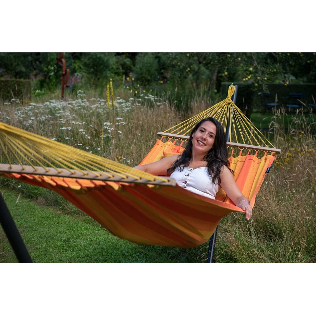 Tropilex® Hangmat Met Standaard Eénpersoons Easy & Relax Orange Oranje - Afbeelding 6