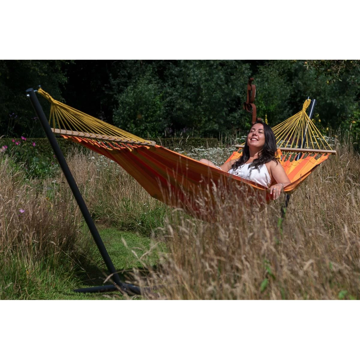 Tropilex® Hangmat Met Standaard Eénpersoons Easy & Relax Orange Oranje - Afbeelding 8