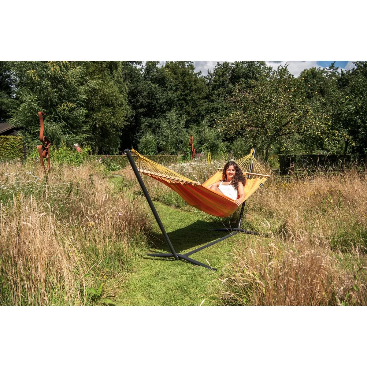 Tropilex® Hangmat Met Standaard Eénpersoons Easy & Relax Orange Oranje - Afbeelding 10