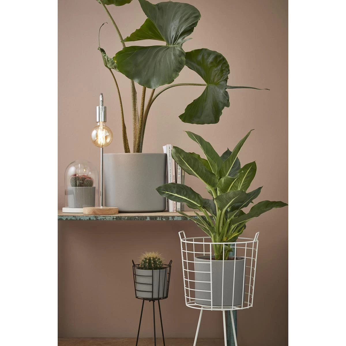 Mica Decorations Era Bloempot - H26 X Ø28 Cm - Ruw - Lichtgrijs - Afbeelding 2