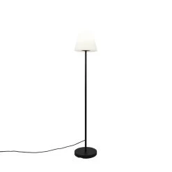 QAZQA Buiten Vloerlamp Zwart Met Witte Kap IP65 25 Cm - Virginia