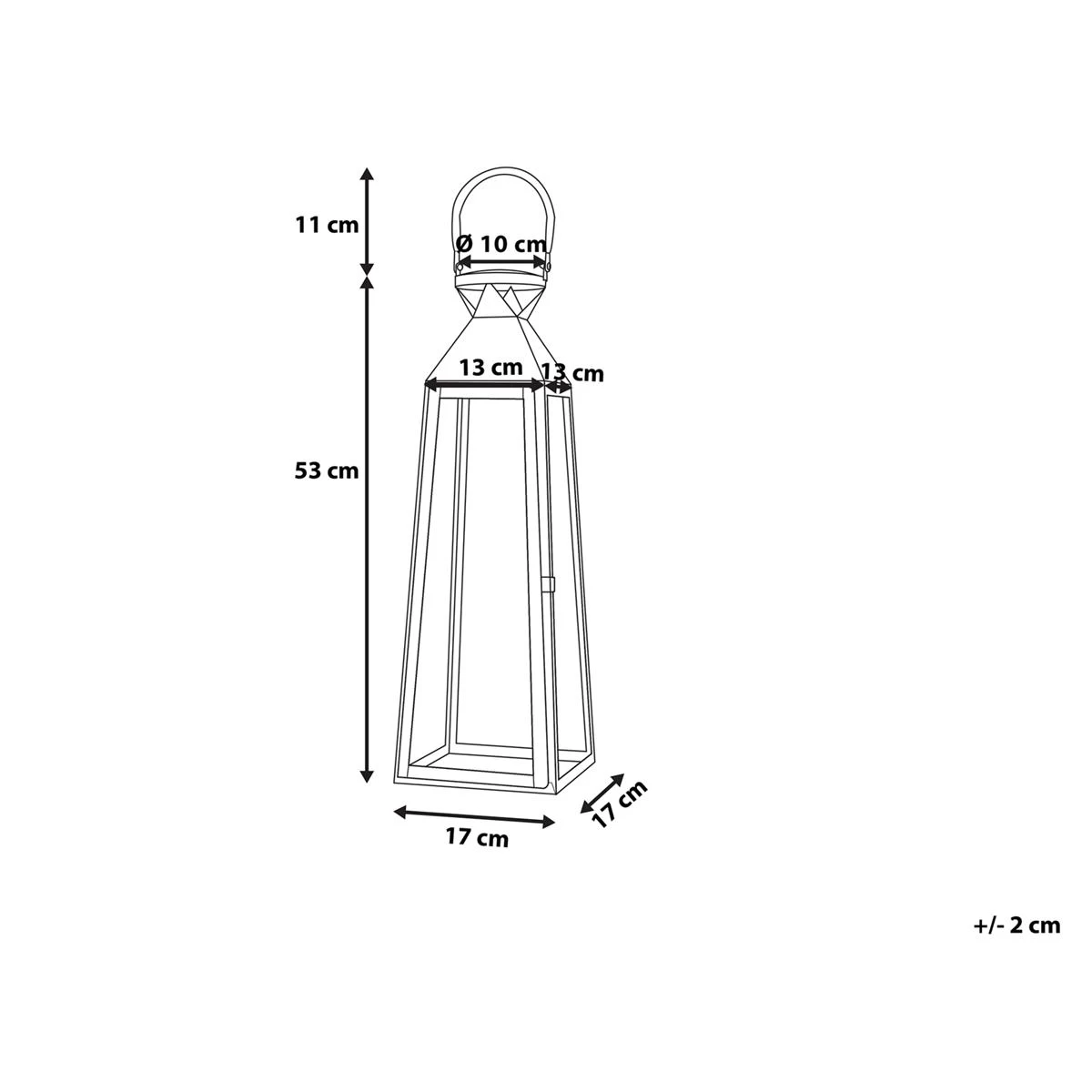Beliani - CRETE - Lantaarn - Zwart - RVS - Afbeelding 10