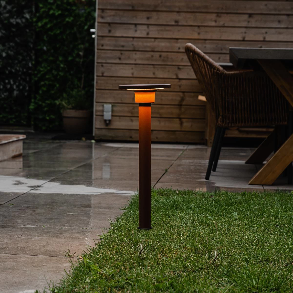 QAZQA Moderne Prikspot Roestbruin Incl. LED IP54 - Skyf - Afbeelding 2