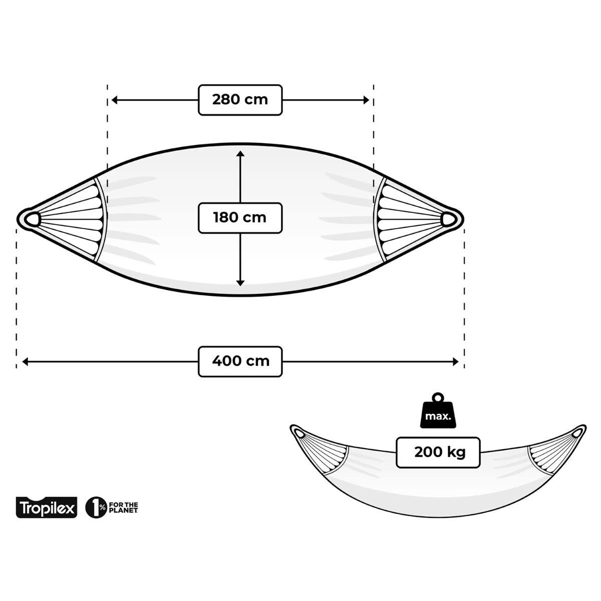 Tropilex® Hangmat Familie Fine Jeans Blauw - Afbeelding 4