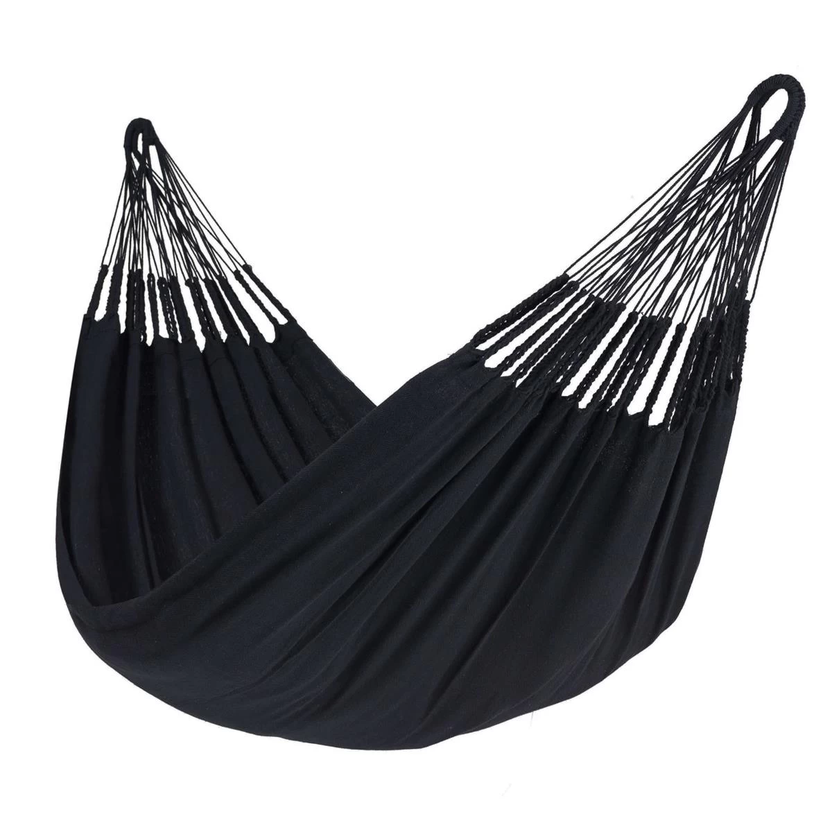 Tropilex® Hangmat Met Standaard Eénpersoons Wood & Classic Black Zwart - Afbeelding 6