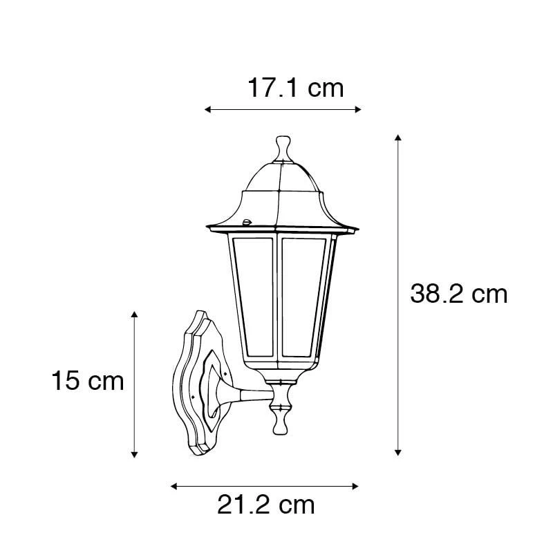 QAZQA Klassieke Buiten Wandlamp Zwart Met Bewegingssensor - New Haven - Afbeelding 5