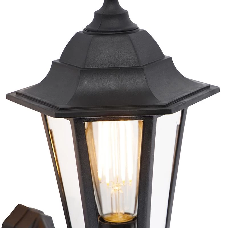 QAZQA Klassieke Buiten Wandlamp Zwart Met Bewegingssensor - New Haven - Afbeelding 6