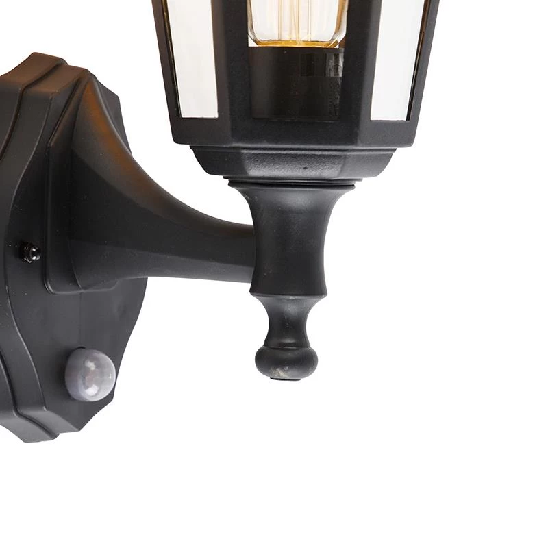 QAZQA Klassieke Buiten Wandlamp Zwart Met Bewegingssensor - New Haven - Afbeelding 8