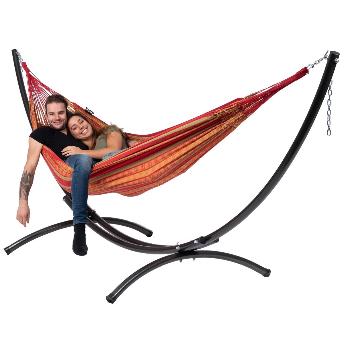 Tropilex® Hangmat Met Standaard Tweepersoons Arc & Chill Happy Oranje