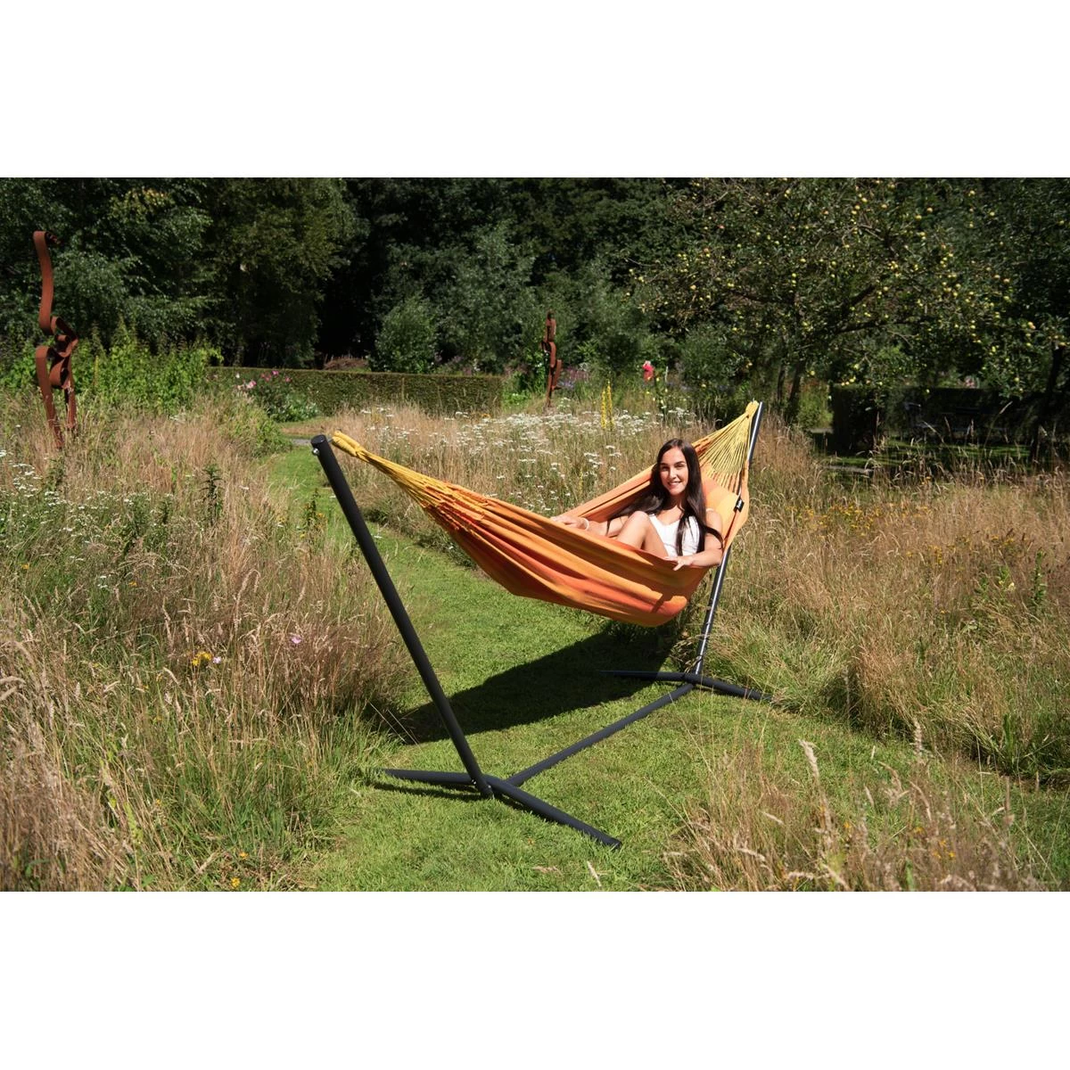 Tropilex® Hangmat Met Standaard Eénpersoons Easy & Dream Orange Oranje - Afbeelding 2
