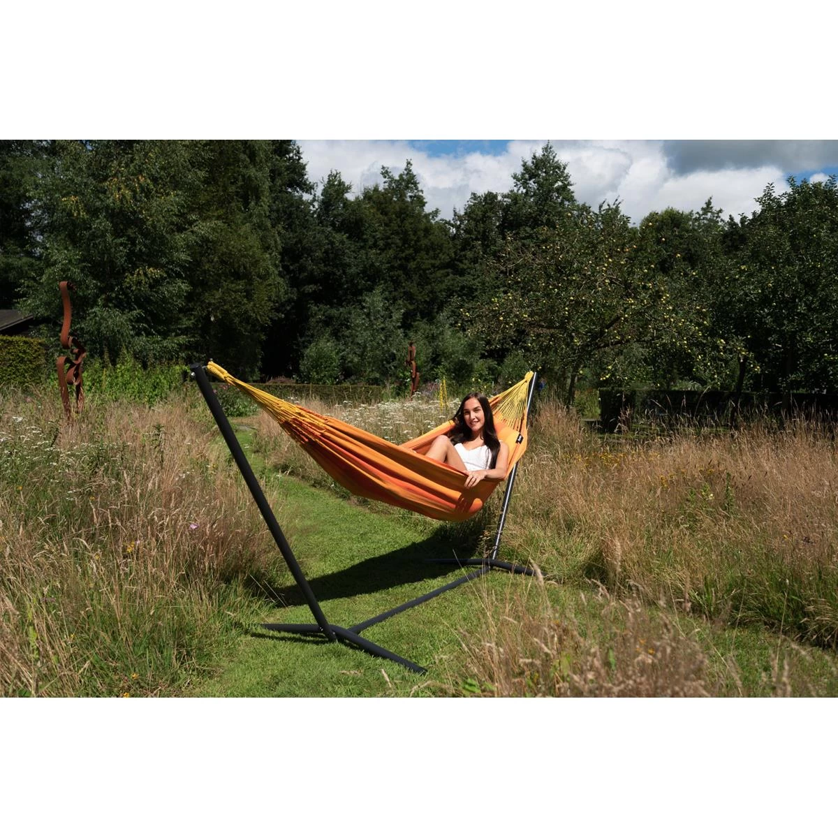 Tropilex® Hangmat Met Standaard Eénpersoons Easy & Dream Orange Oranje - Afbeelding 4