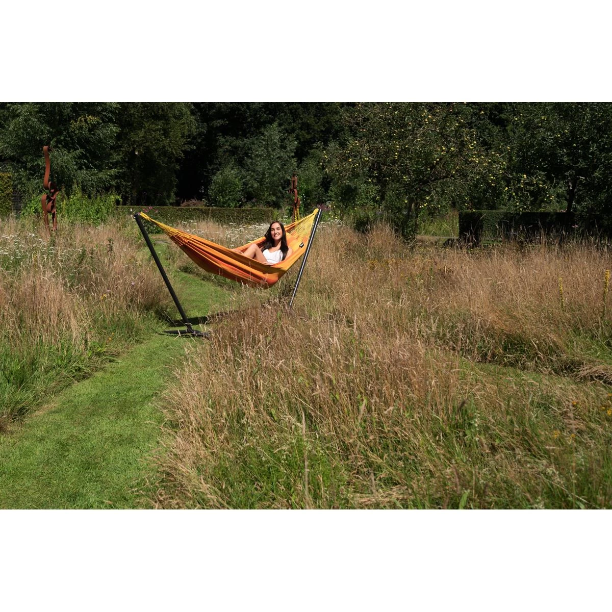 Tropilex® Hangmat Met Standaard Eénpersoons Easy & Dream Orange Oranje - Afbeelding 6