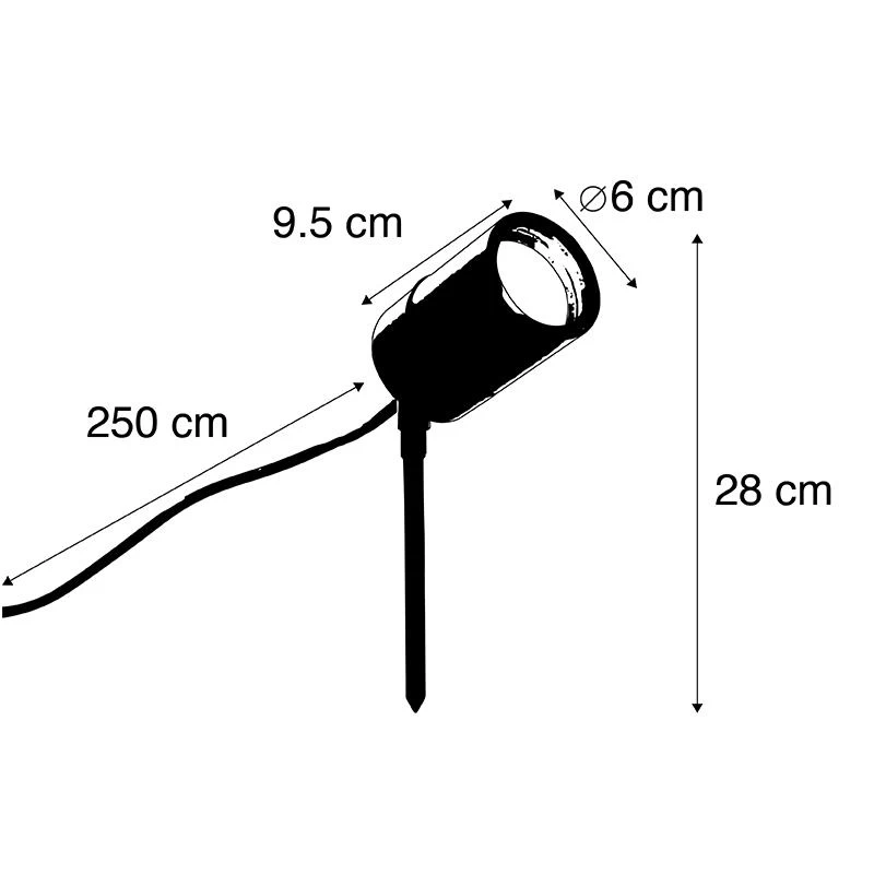 QAZQA Prikspot Zwart Verstelbaar IP44 - Solo - Afbeelding 6
