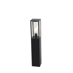 QAZQA Industriële Staande Buitenlamp Zwart 80 Cm IP44 - Charlois